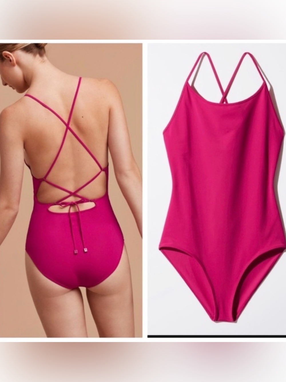 Wilfred Aritzia Bastia Pink Bodysuit Bathingsuit w/ ajustable ties at back sz s
